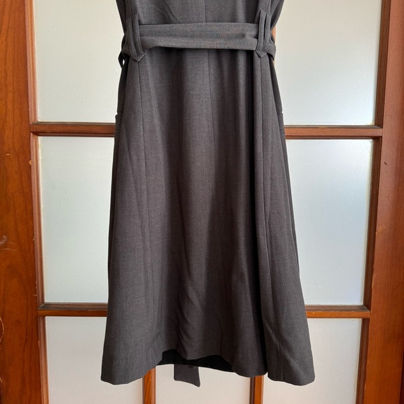 PREMISE ELEGANT A-LINE DRESS. WRAP STYLE ZIPPER UNDERNEATH THE WRAP FLAP BELT - Picture 13 of 16